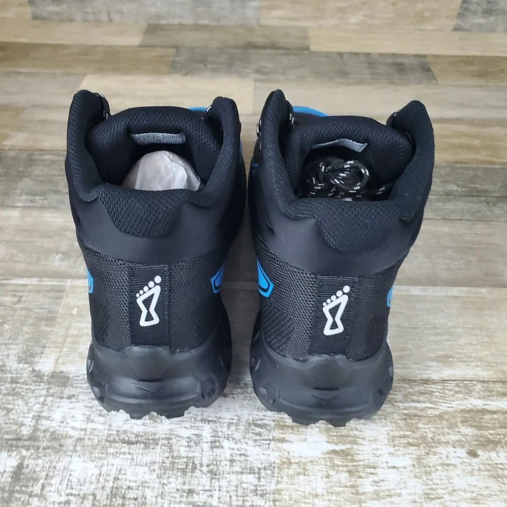 Inov-8 RocFly G 390 Boots Mens 9 Black Blue Running Hiking‎ Ankle Boot